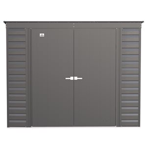 Remise de jardin en acier galvanisé gris anthracite Select par Arrow de 8 pi x 4 pi