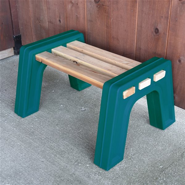 RTS Home Accents Custom Length Lightweight Backless Bench Ends - Kentucky Green