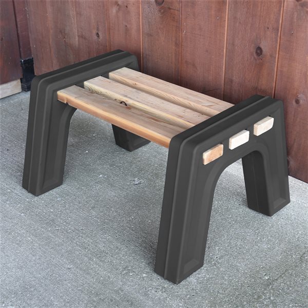 RTS Home Accents Custom Length Lightweight Backless Bench Ends - Black