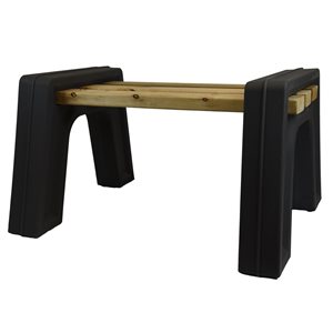 RTS Home Accents Custom Length Lightweight Backless Bench Ends - Black