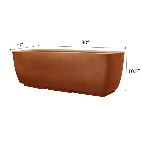 RTS Home Accents 30-in x 10-in Rectangular Planter - Terra Cotta