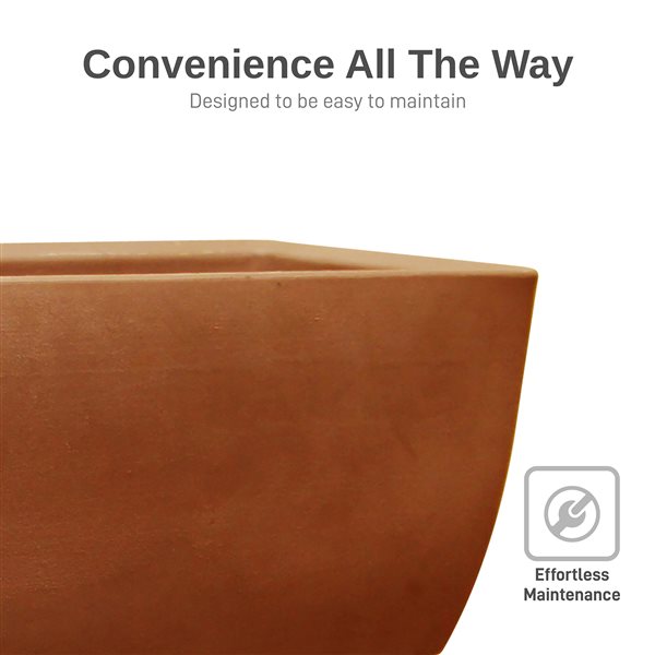 RTS Home Accents 30-in x 10-in Rectangular Planter with Stand - Terra Cotta