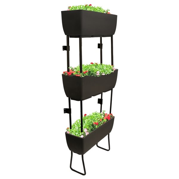 RTS Home Accents 30-in x 10-in Rectangular Vertical Wall Planter with Stand - 3 Pack