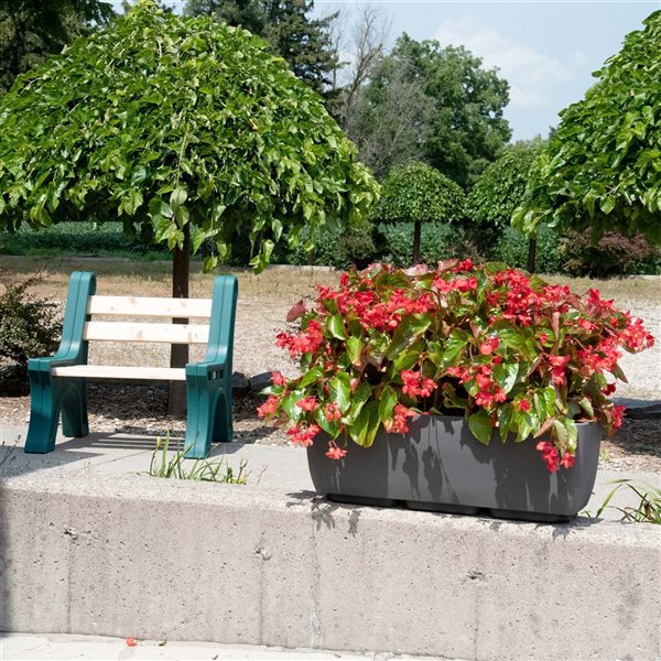 RTS Home Accents 30-in x 10-in Rectangular Planter - Graphite