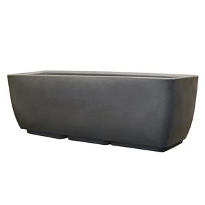 RTS Home Accents 30-in x 10-in Rectangular Planter - Graphite