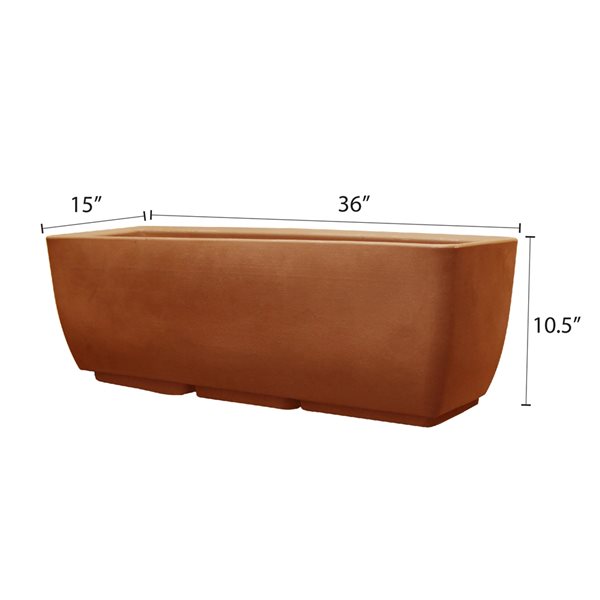 RTS Home Accents 36-in x 15-in Rectangular Planter - Terra Cotta