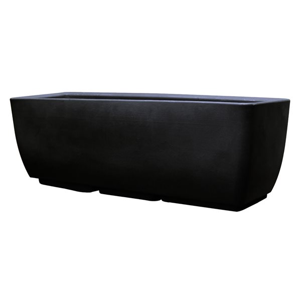 RTS Home Accents 30-in x 10-in Rectangular Planter - Black