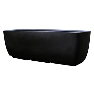 RTS Home Accents 30-in x 10-in Rectangular Planter - Black