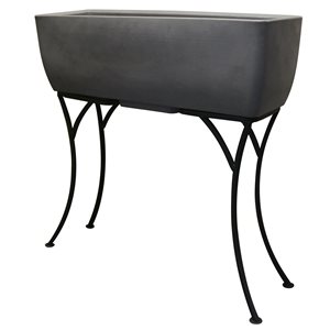 RTS Home Accents 30-in x 10-in Rectangular Planter with Stand - Graphite