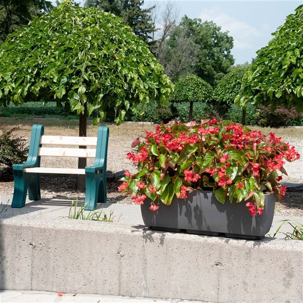 RTS Home Accents 36-in x 15-in Rectangular Planter - Graphite