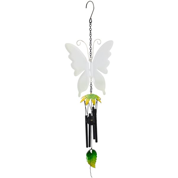 Northlight 15.75-in Green Metal Butterfly Wind Chime