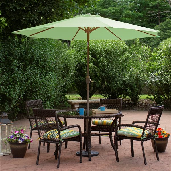 Northlight 9-ft Octagonal Sage Green Market Patio Umbrella with Crank Mechanism