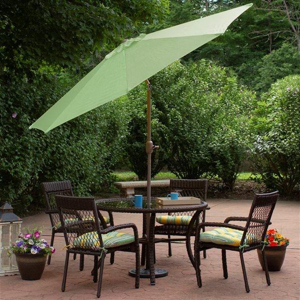 Northlight 9-ft Octagonal Sage Green Market Patio Umbrella with Crank Mechanism