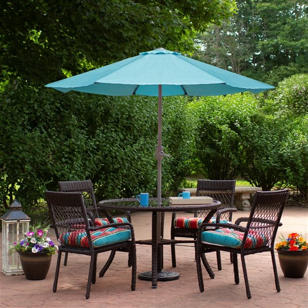 Northlight 6.5-ft Hexagonal Blue Market Patio Umbrella with Crank Mechanism