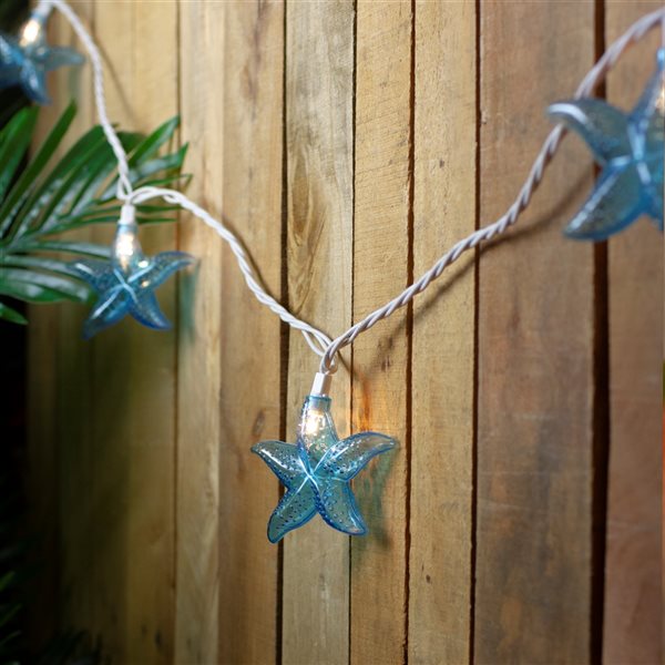 NorthLight 9-ft 10-Light Plug-in Blue Starfish Incandescent String Lights