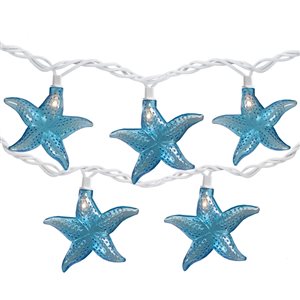 NorthLight 9-ft 10-Light Plug-in Blue Starfish Incandescent String Lights