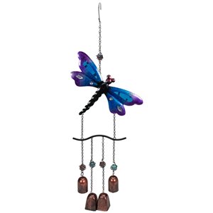 Northlight 24-in Bronze/Purple Metal Dragonfly Wind Chime