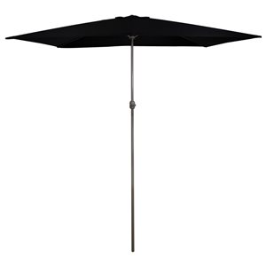 Northlight 9.75-ft Rectangular Black Market Patio Umbrella with Crank Mechanism