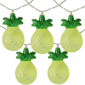 NorthLight 4.5-ft 10-Light Battery-Operated Green Pineapple LED String Lights