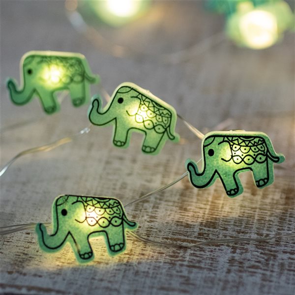 NorthLight 2.75-ft 10-Light Battery-Operated Elephant-Shaped LED String Lights