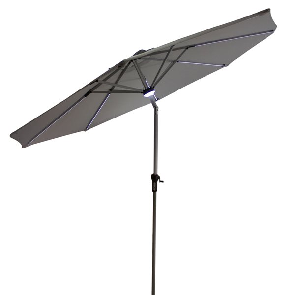 Northlight 9-ft Octagonal Grey Market Patio Umbrella with Crank Mechanism