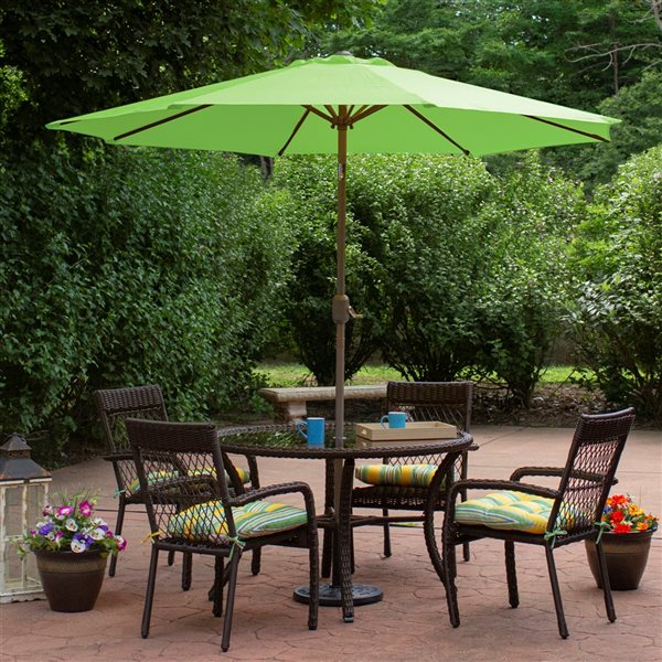 Northlight 9-ft Octagonal Green Market Patio Umbrella with Crank Mechanism