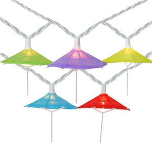 NorthLight 7.25-ft 10-Light Plug-in Umbrella-Shaped Incandescent String Lights