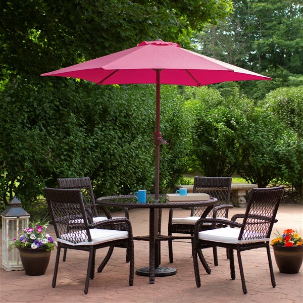 Northlight 7.5-ft Hexagonal Pink Market Patio Umbrella with Crank Mechanism