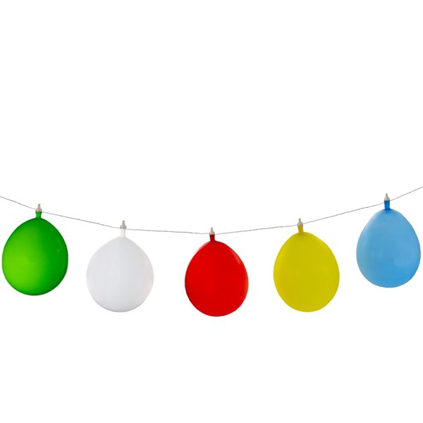 NorthLight 10-ft 10-Light Battery-Operated Multicoloured Inflatable Balloons  LED String Lights 34769356