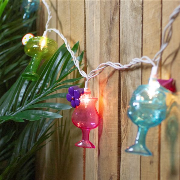 NorthLight 7.5-ft 10-Light Plug-in Bulbs Cocktail-Shaped Incandescent String Lights