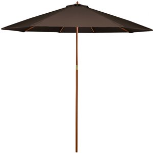 Northlight 9-ft Octagonal Brown Market Patio Umbrella with No-tilt Mechanism