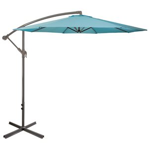 Northlight 10-ft Octagonal Blue Offset Patio Umbrella with Crank Mechanism