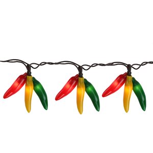 NorthLight 7.5-ft 36-Light Plug-in Yellow/Green Chili Pepper Incandescent String Lights