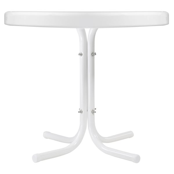 Northlight Round Outdoor White Retro Tulip Coffee Table 22-in W x 22-in L