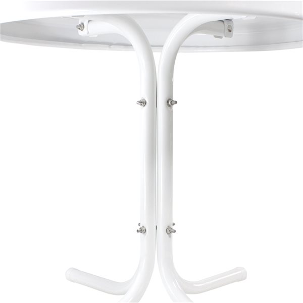Northlight Round Outdoor White Retro Tulip Coffee Table 22-in W x 22-in L