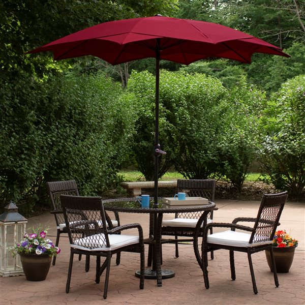 Northlight 8.5-ft Other Red Offset Patio Umbrella with Crank Mechanism