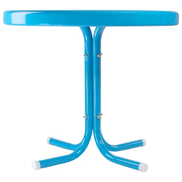 Northlight Round Outdoor Turquoise-Blue Retro Tulip Coffee Table 22-in W x 22-in L