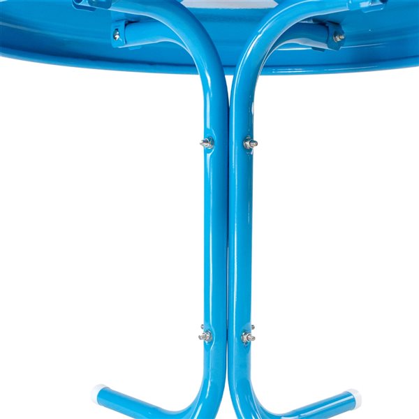 Northlight Round Outdoor Turquoise-Blue Retro Tulip Coffee Table 22-in W x 22-in L