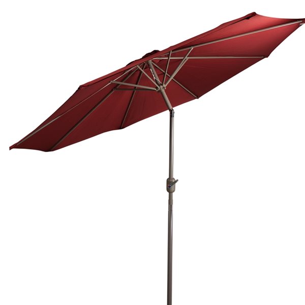 Northlight 9-ft Octagonal Burgundy Market Patio Umbrella with Crank Mechanism