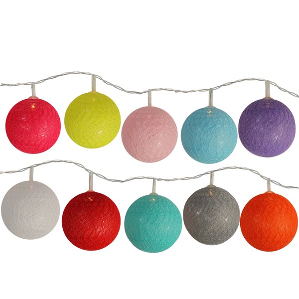 NorthLight 4.5-ft 10-Light Battery-Operated Yarn Ball-Shaped LED String Lights