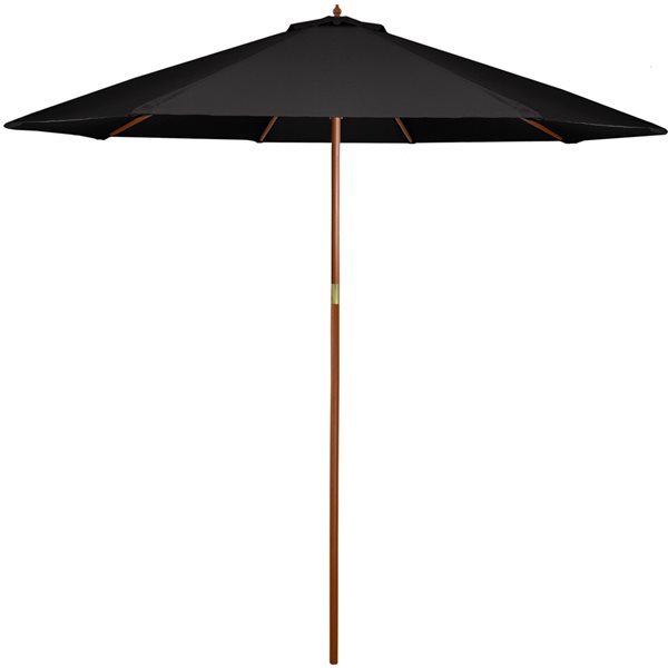 Northlight 9-ft Octagonal Black Market Patio Umbrella with No-tilt Mechanism