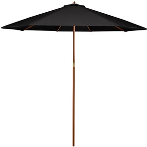 Northlight 9-ft Octagonal Black Market Patio Umbrella with No-tilt Mechanism