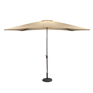 Northlight 9.75-ft Rectangular Brown Market Patio Umbrella with Crank Mechanism