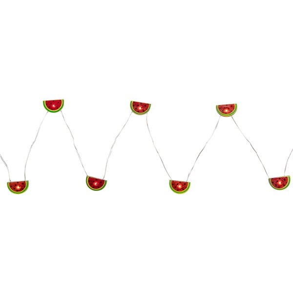 NorthLight 2.75-ft 10-Light Battery-Operated Watermelon LED String Lights