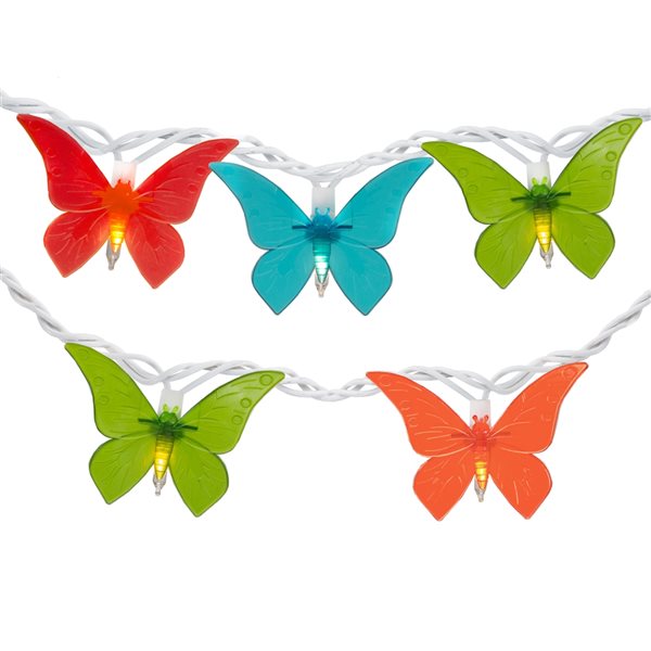 NorthLight 9-ft 10-Light Plug-in Butterfly-Shaped Incandescent String Lights