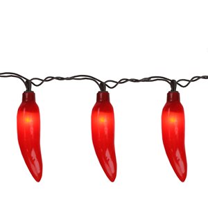 NorthLight 22.5-ft 35-Light Plug-in Red Chili Pepper Incandescent String Lights