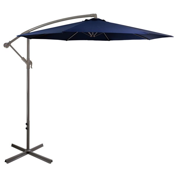 Northlight 10-ft Octagonal Navy Blue Offset Patio Umbrella with Crank Mechanism