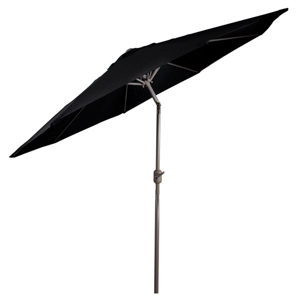 Northlight 9-ft Octagonal Black Market Patio Umbrella with Crank Mechanism