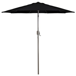 Northlight 9-ft Octagonal Black Market Patio Umbrella with Crank Mechanism