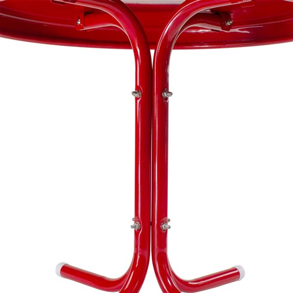 Northlight Round Outdoor Red Retro Tulip Coffee Table 22-in W x 22-in L